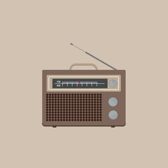 Fototapeta na wymiar Illustration of radio icon in old style professionally