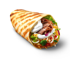 Shawarma fast food. Ai. Cutout on transparent