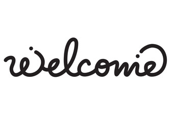 かわいい筆記体の文字 welcome