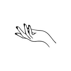 vector illustration of pretty woman's hand