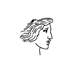 vector illustration of long haired man