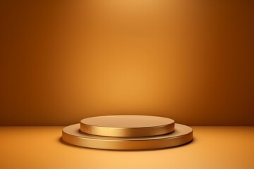 Gold product background, luxury stand or podium pedestal. Backdrop for design. AI generated, human enhanced