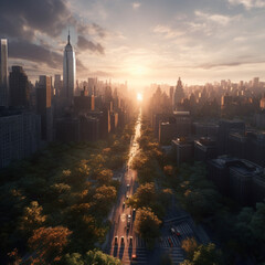 New York, beautiful scenery, 4k, ultra realistic. Generative AI