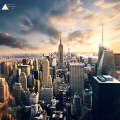 Naklejka premium New York, beautiful scenery, 4k, ultra realistic. Generative AI
