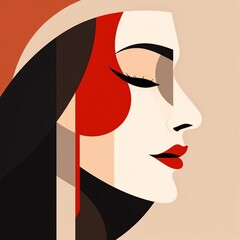 A simplified yet stunning depiction of a woman's beauty through abstract minimalist art