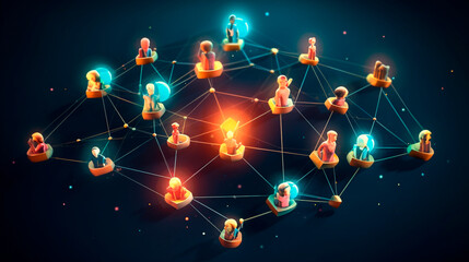 social network connection concept. Generative AI