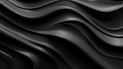 Abstract wavy black metallic 3D background