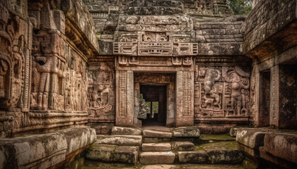 Plakat Ancient ruins of Angkor, a spiritual masterpiece generated by AI