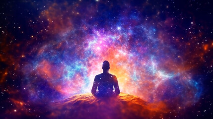 Fototapeta na wymiar Universe, cosmos. Meditation background, chakras, prana, the mind of God and spirituality. Generative AI