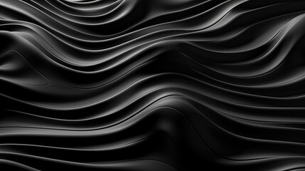 Obraz premium Abstract wavy black metallic 3D background