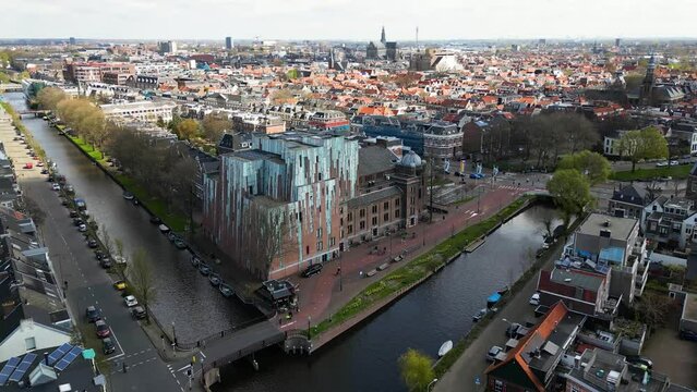 Aerial shot of Haarlem Municipal Theater, Netherlands