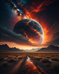 sunrise in the desert