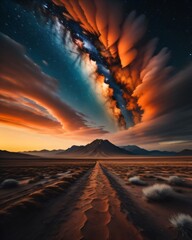 sunset in the desert
