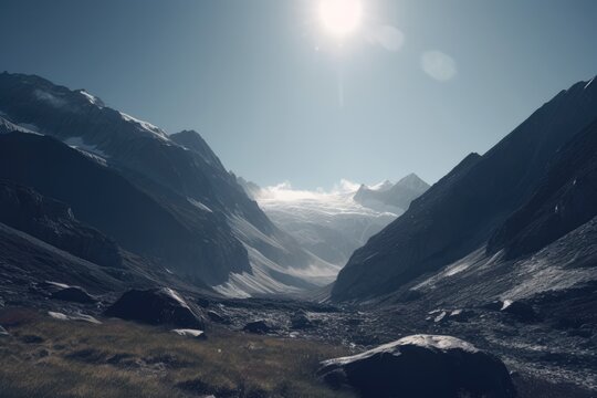 Glacier in the Austrian Alps - amazing travel photography - made with Generative AI tools