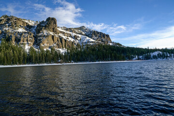 Shot of the lake and mountain in Lake Tahoe