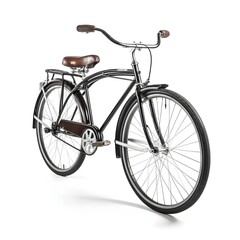 black unbranded bicycle on white background