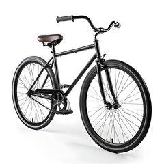 black unbranded bicycle on white background