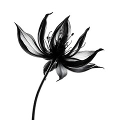 black flower on a white background