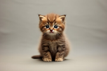 Fototapeta premium Cute tabby kitten portrait studio shot