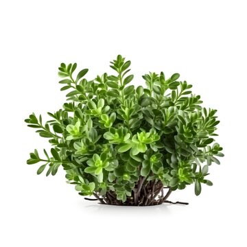 leafy bush gren plant on white background