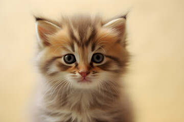 Naklejka na ściany i meble Cute tabby kitten portrait studio shot close up
