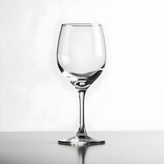 empty wine glass on white background