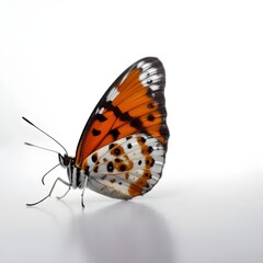 one side of a butterfly on a white background