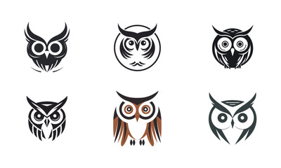 Naklejka premium Collections of owl icon or logo isolated on white vector illustration
