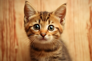 Fototapeta na wymiar Cute tabby kitten portrait studio shot