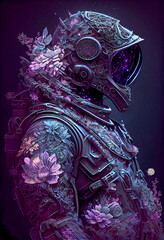 Generative AI abstract render of a celestial astronaut