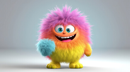 Obraz premium Rainbow monster. 3d creatures