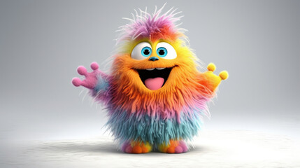 Fototapeta premium Rainbow monster. 3d creatures