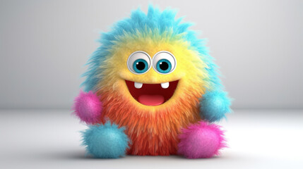 Fototapeta premium Rainbow monster. 3d creatures
