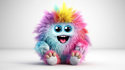Fototapeta premium Rainbow monster. 3d creatures