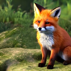 Naklejka premium Irresistible Charm of a Red Fox