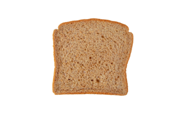 Slice of whole grain bread rectangular loaf top view isolated transparent png. Porous bread pulp
Sandwich bread with porous pulp for making toasts.
