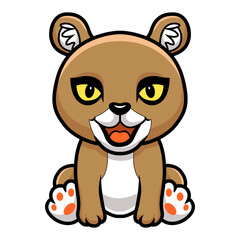 Cute little puma cougar cartoon