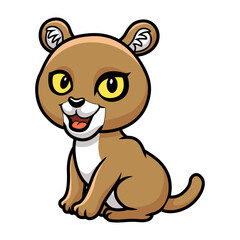 Cute little puma cougar cartoon