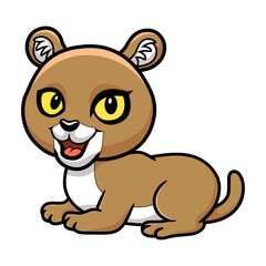 Cute little puma cougar cartoon