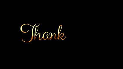 Thank You Watching Golden Text Lettering with Golden Color on Black Background. animated intro video for professional channel tittle.