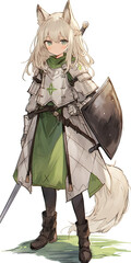 Fototapeta premium Foxen Guardian: The Adorable Warrior