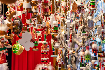 Christmas decorations close up