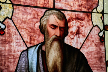 Luke, Mark, Mathew, or John apostle devout Christian Presbyterian stained glass mosaic window