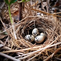 Quail Nest with Eggs, A Symbol of Nurturing and New Life