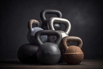 Naklejka na ściany i meble Elevate your workouts with kettlebells: Boost your performance and reach your fitness goals,stacked,Generative AI