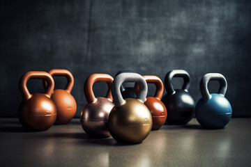 Naklejka na ściany i meble Train like a pro with kettlebells: The must-have tool for elite functional exercise,stacked,Generative AI
