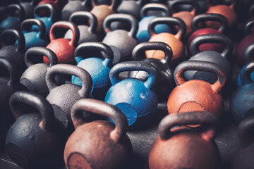 Naklejka na ściany i meble Wake up your dormant muscles: kettlebells for complete and effective functional training,stacked,Generative AI