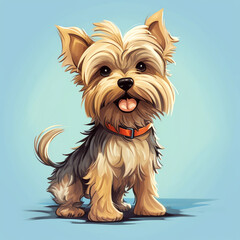 Naklejka premium Generative AI Illustration Featuring a Yorkshire Terrier