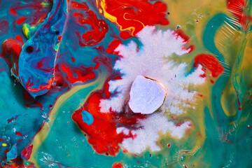 Abstract virus amoeba mold in vibrant burst of oozing blogs of oil paint background asset