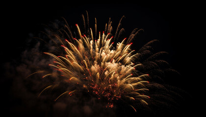 Vibrant colors exploding in firework display celebration generated by AI